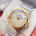 Omega 4th Constellation 27MM 18K Gold 1376 Quartz Movement White Dial Lady Watch